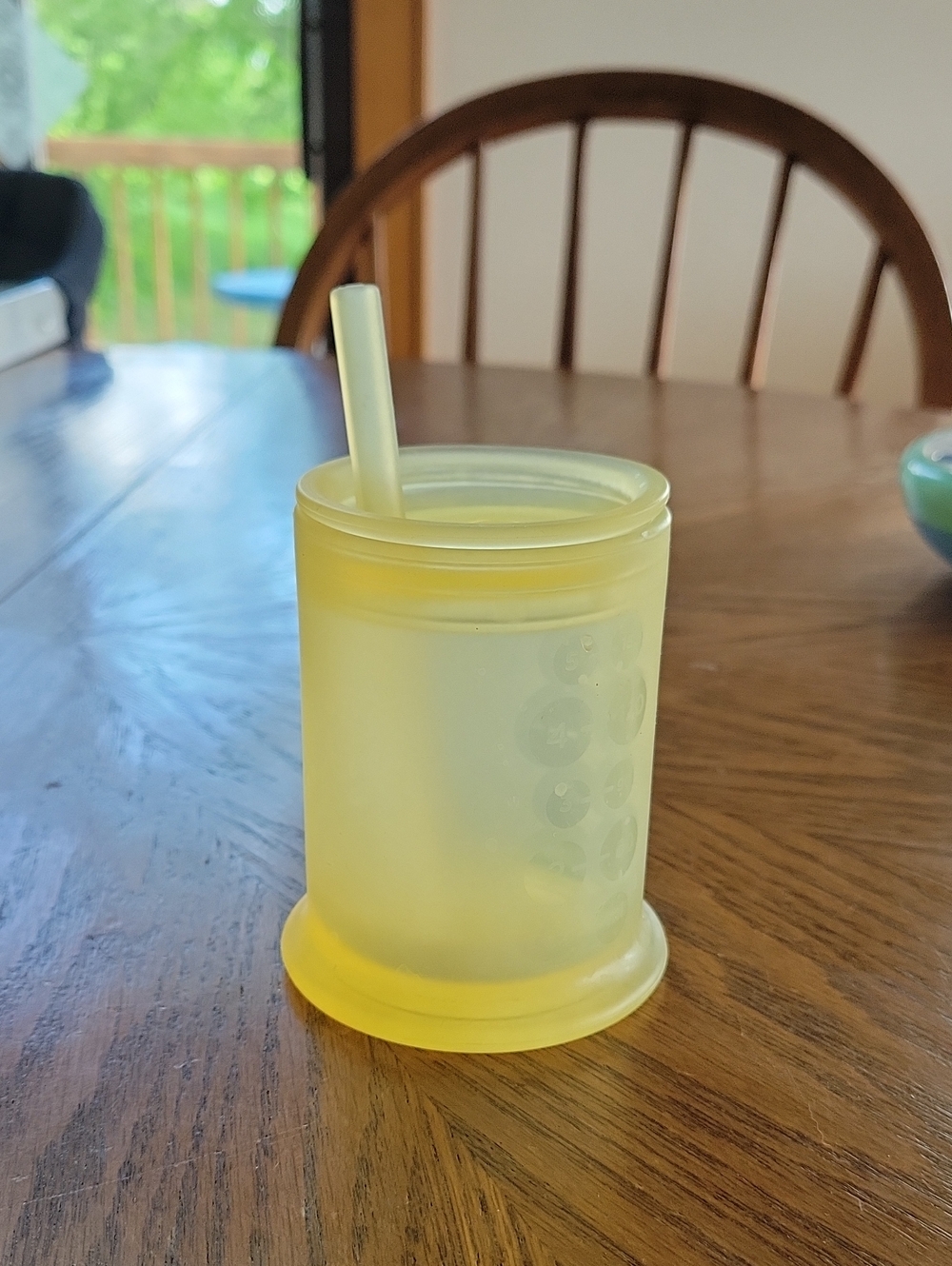 Yellow Silicone Drinking Cup with Straw - ola baby training cup. 5 oz